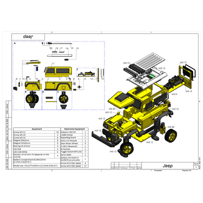 Jeep - Housing for RC Car  - Printable 3d model - STL files