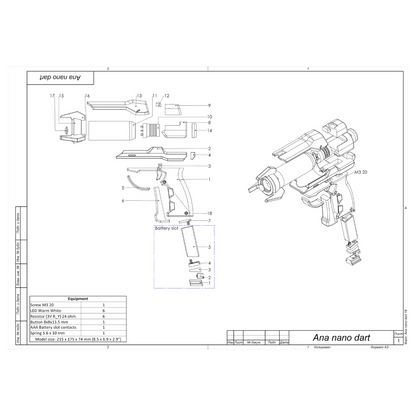 Ana Dart Gun - Printable 3d model - STL files