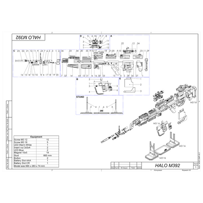 M392 Assault Rifle - Printable 3d model - STL files