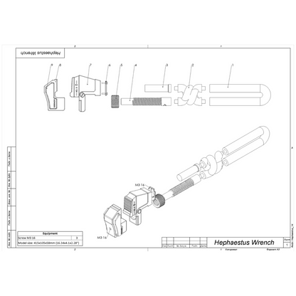 Hephaestus Wrench - Printable 3d model - STL files