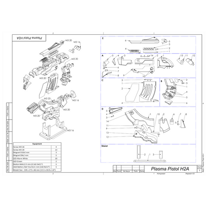 Plasma Pistol H2A - Printable 3d model - STL files