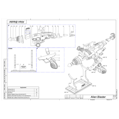 Alien Blaster - Modèle 3d imprimable - Fichiers STL