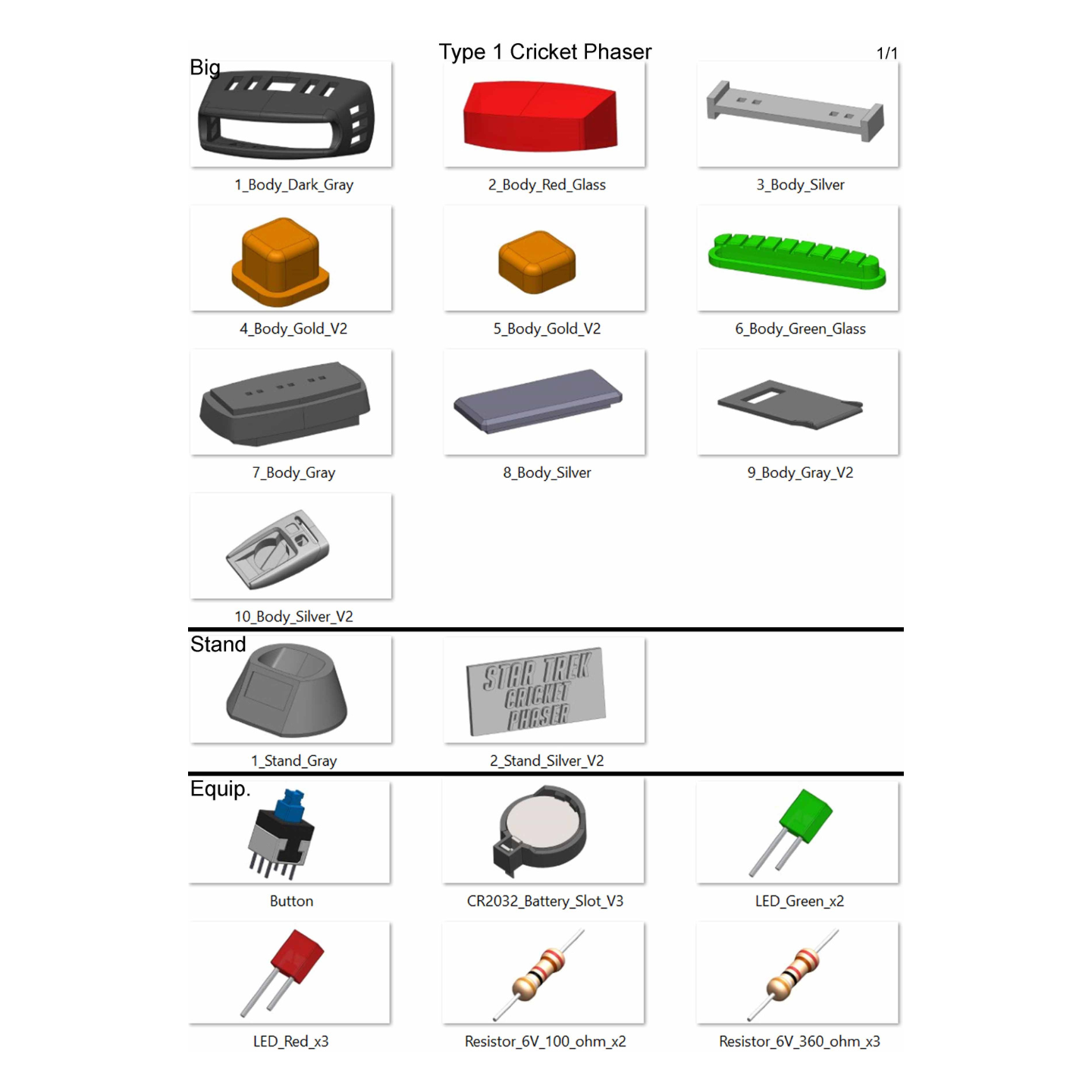 Cricket Phaser - Printable 3d model - STL files