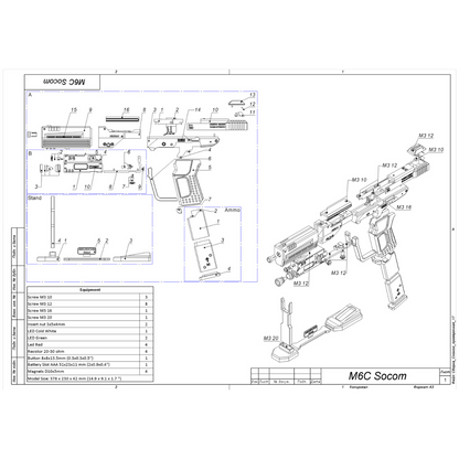 M6C Socom - Printable 3d model - STL files