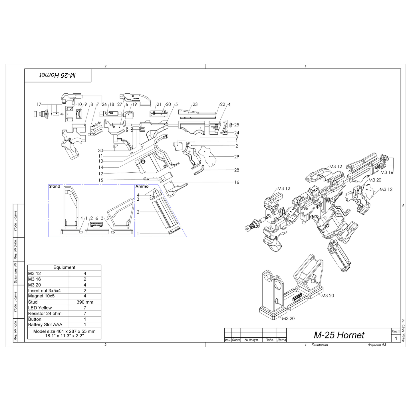 M-25 Hornet - Printable 3d model - STL files