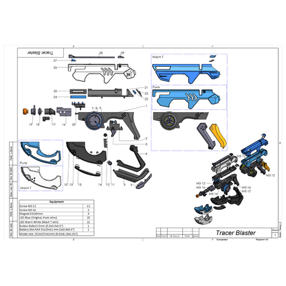 Tracer Blaster Punk Skin - Printable 3d model - STL files