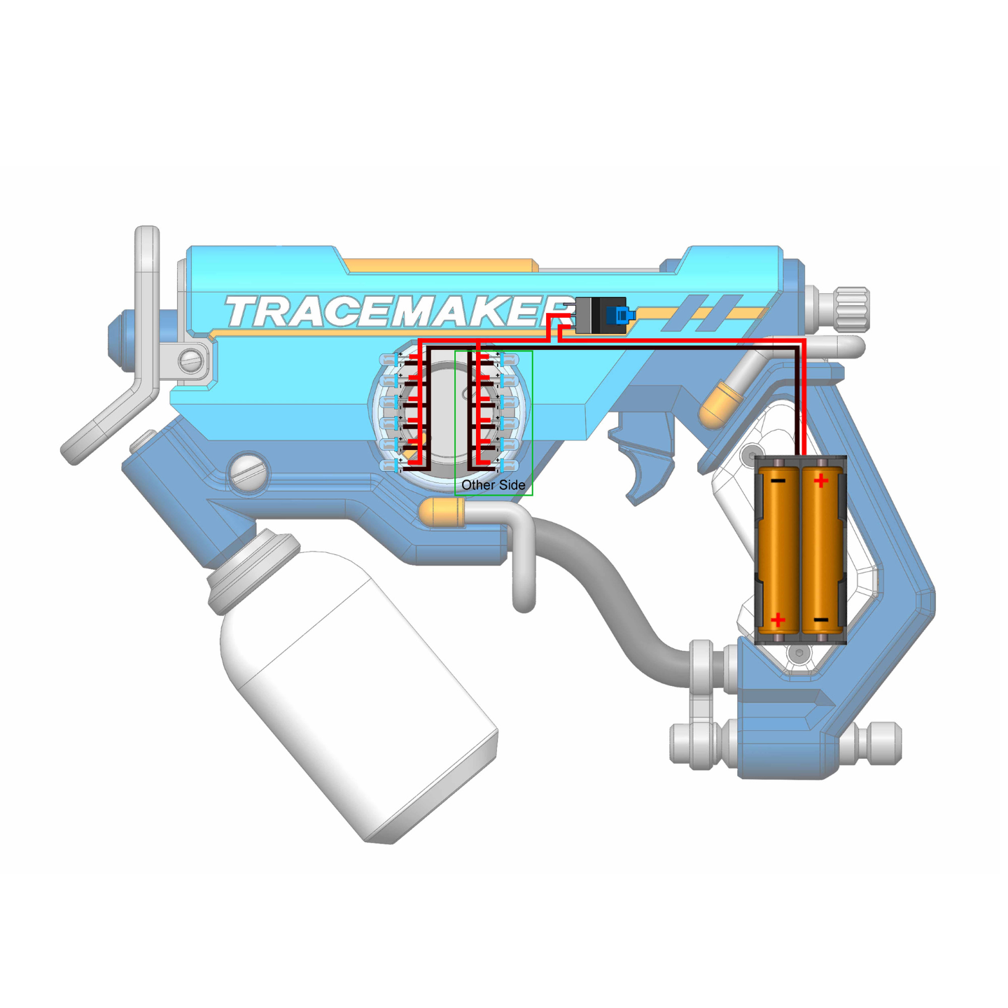 Tracer Graffiti Skin Blaster - Printable 3d model - STL files