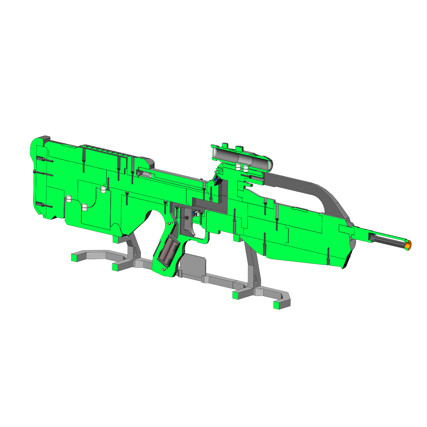 BR55 Anniversary Battle Rifle - Printable 3d model - STL files