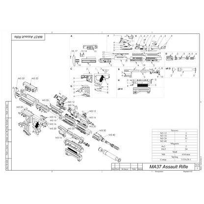 MA37 Assault Rifle - Printable 3d model - STL files