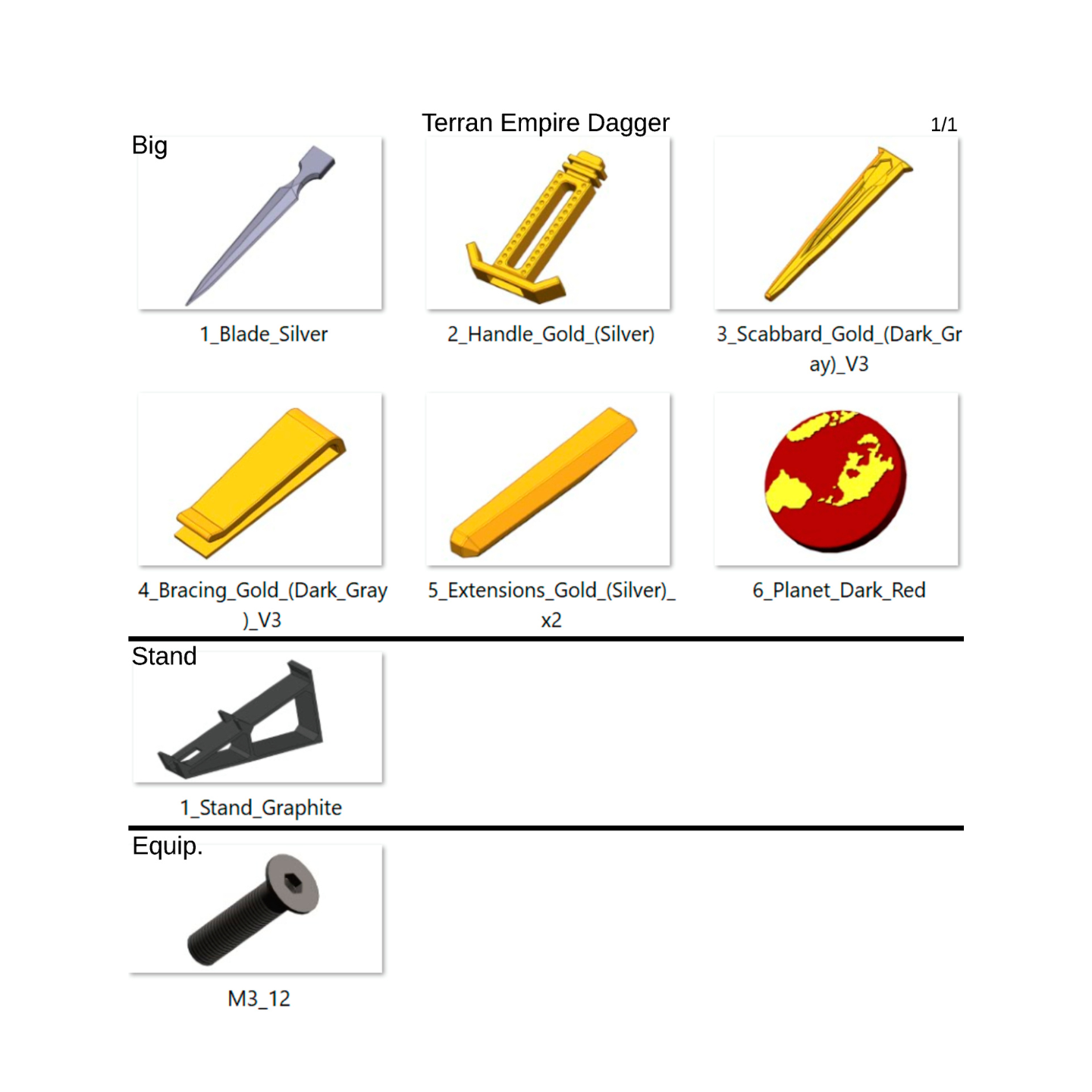 Terran Empire Dagger Discovery - Printable 3d model - STL files