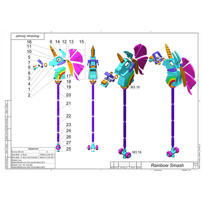 Rainbow Smash Unicorn - Printable 3d model - STL files